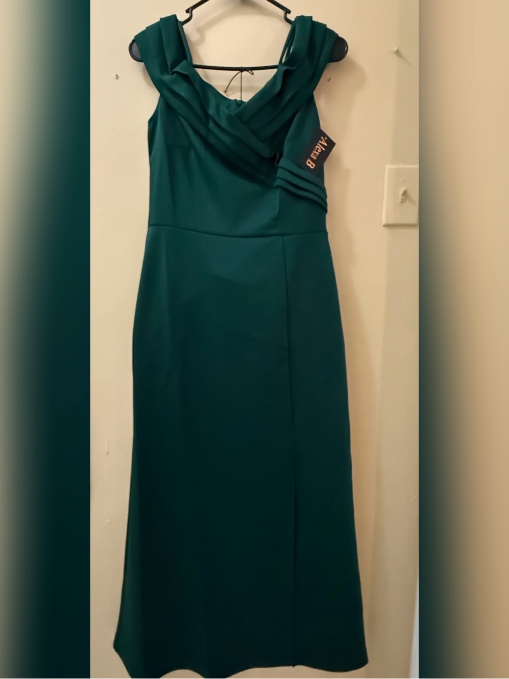 Sleeveless Teal Green Maxi Dress with Draped Bodice